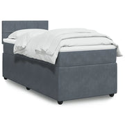 Giroletto a Molle con Materasso Grigio Scuro 90x190 cm Velluto 3289927