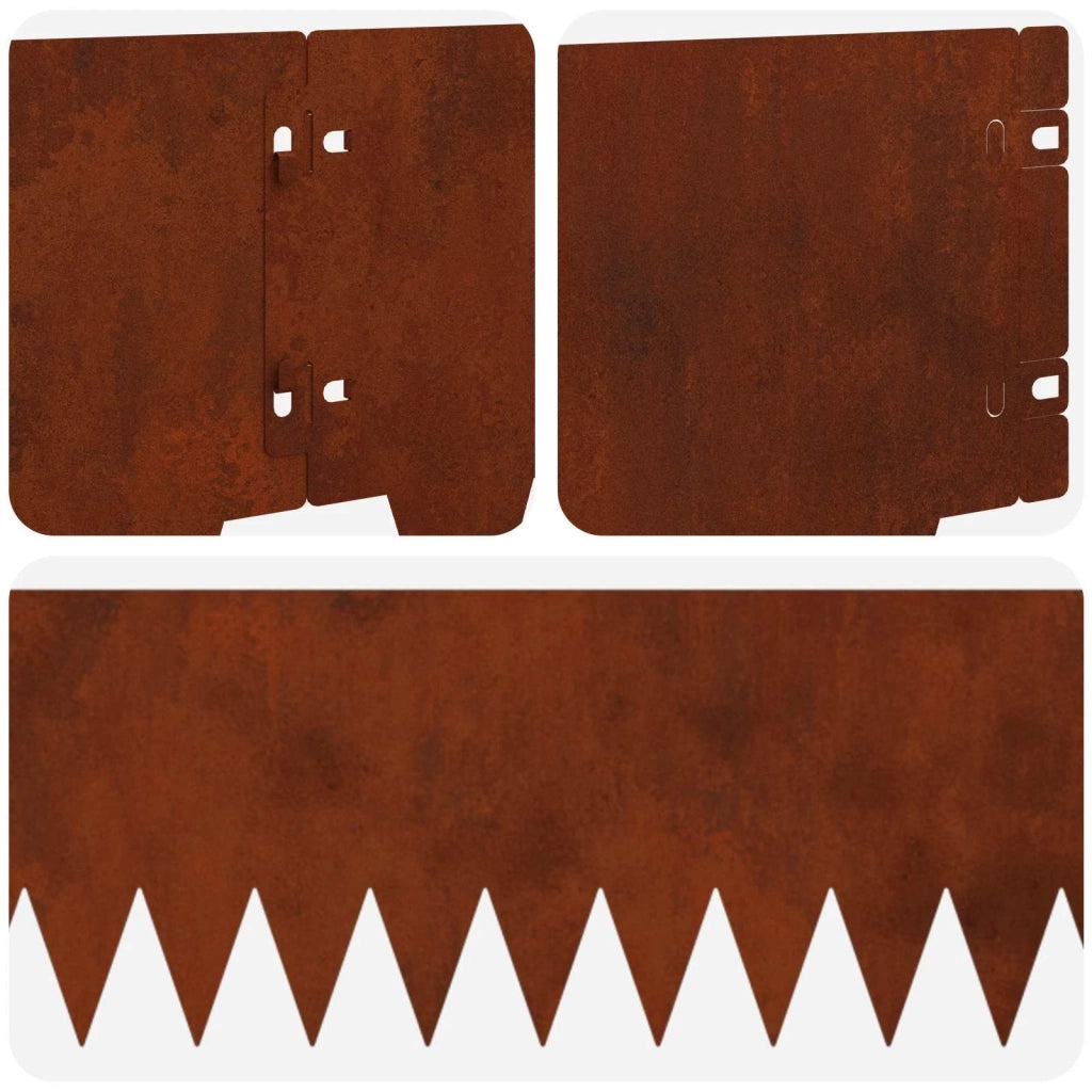 Bordura per Prato 20 pcs 103 x 20 cm metallo Ruggine 8008285