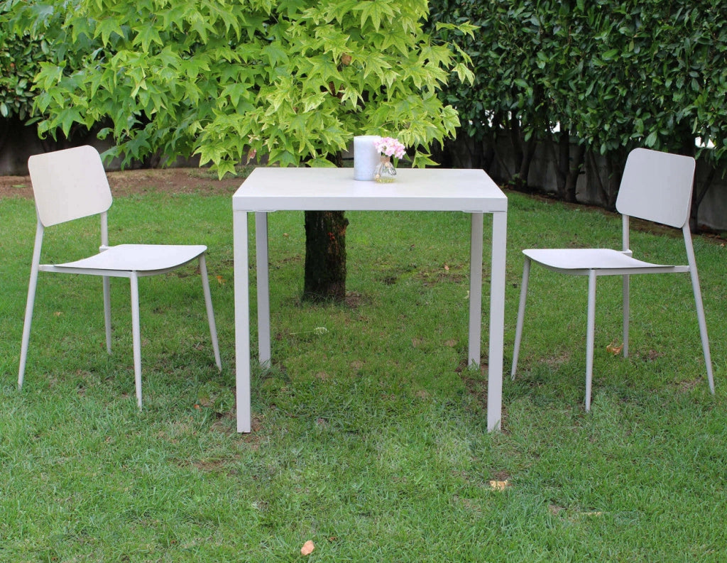 Sedia da Giardino Vega Impilabile 42x53x80 h cm in Acciaio Tortora