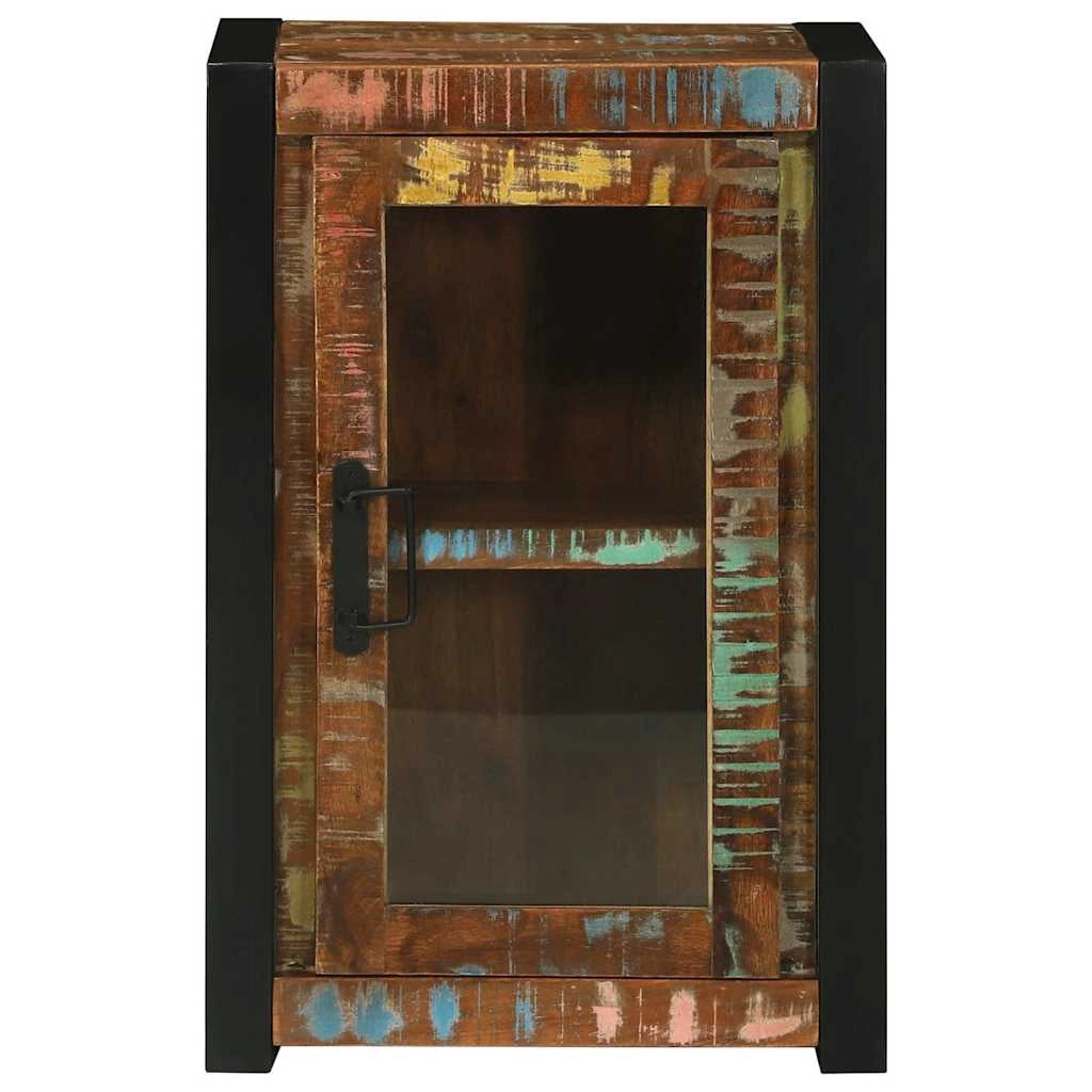 Mobiletto da bagno moderno con ante trasparenti 40 x 30 x 60 cm pratico e resistente in legno riciclato marrone 02_0057668