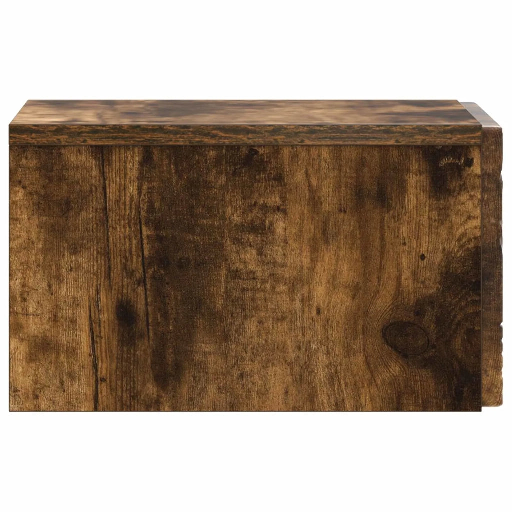 Set di 2 Comodini | Armadio da Notte | Mobiletto da notte a muro Rovere Fumo 49 x 34,5 x 20 cm