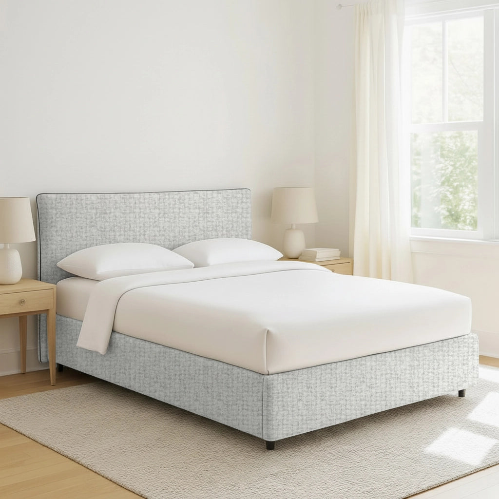 Oldham, Letto Piazza e Mezza Sfoderabile Made in Italy, Grigio Chiaro