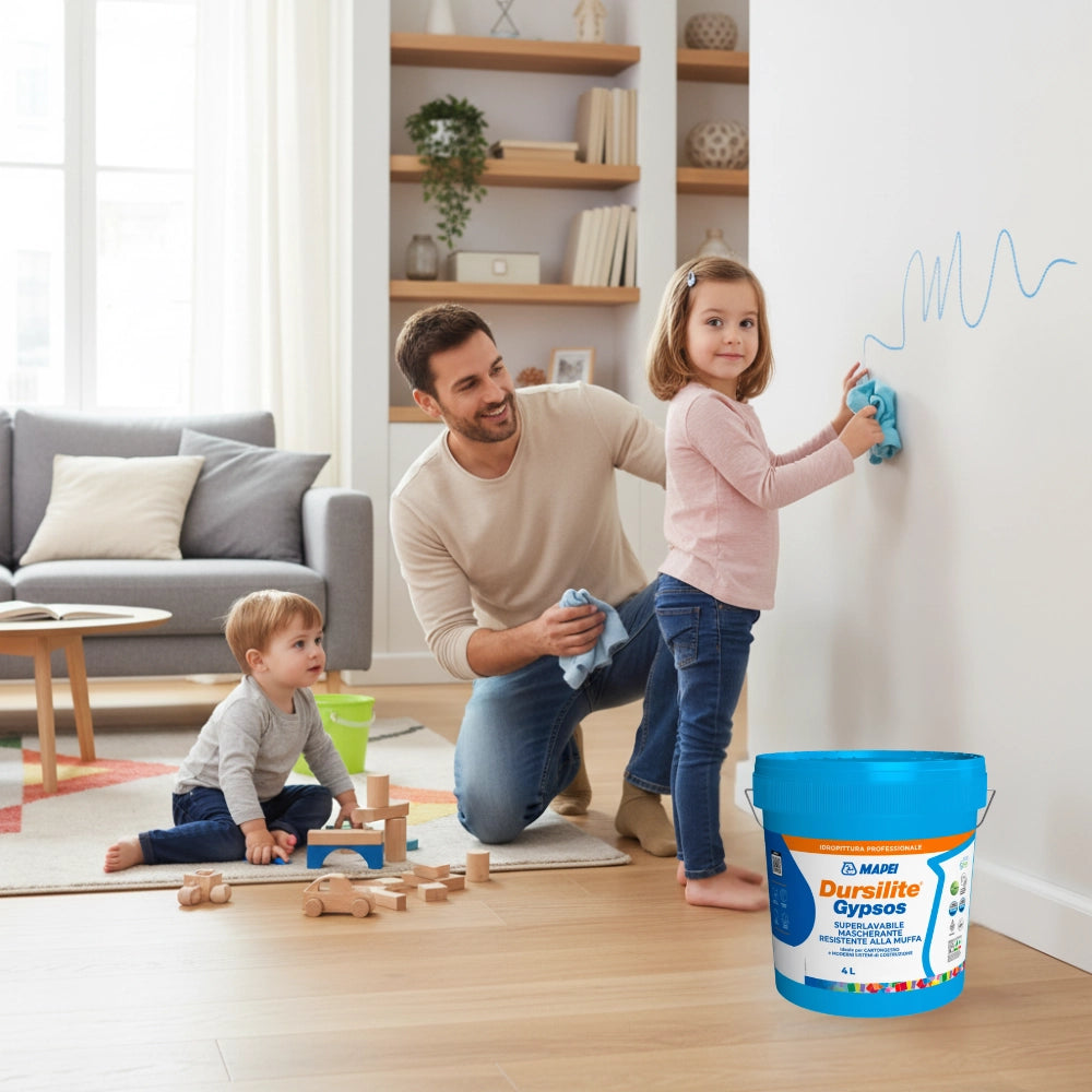 Dursilite gypsos 4 l idropittura antimuffa superlavabile per cartongesso