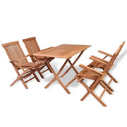 Set da Pranzo per Esterni 5 pz in Legno Massello di Teak
