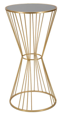 Tavolino Super 50x100x50 cm in Ferro e MDF Oro