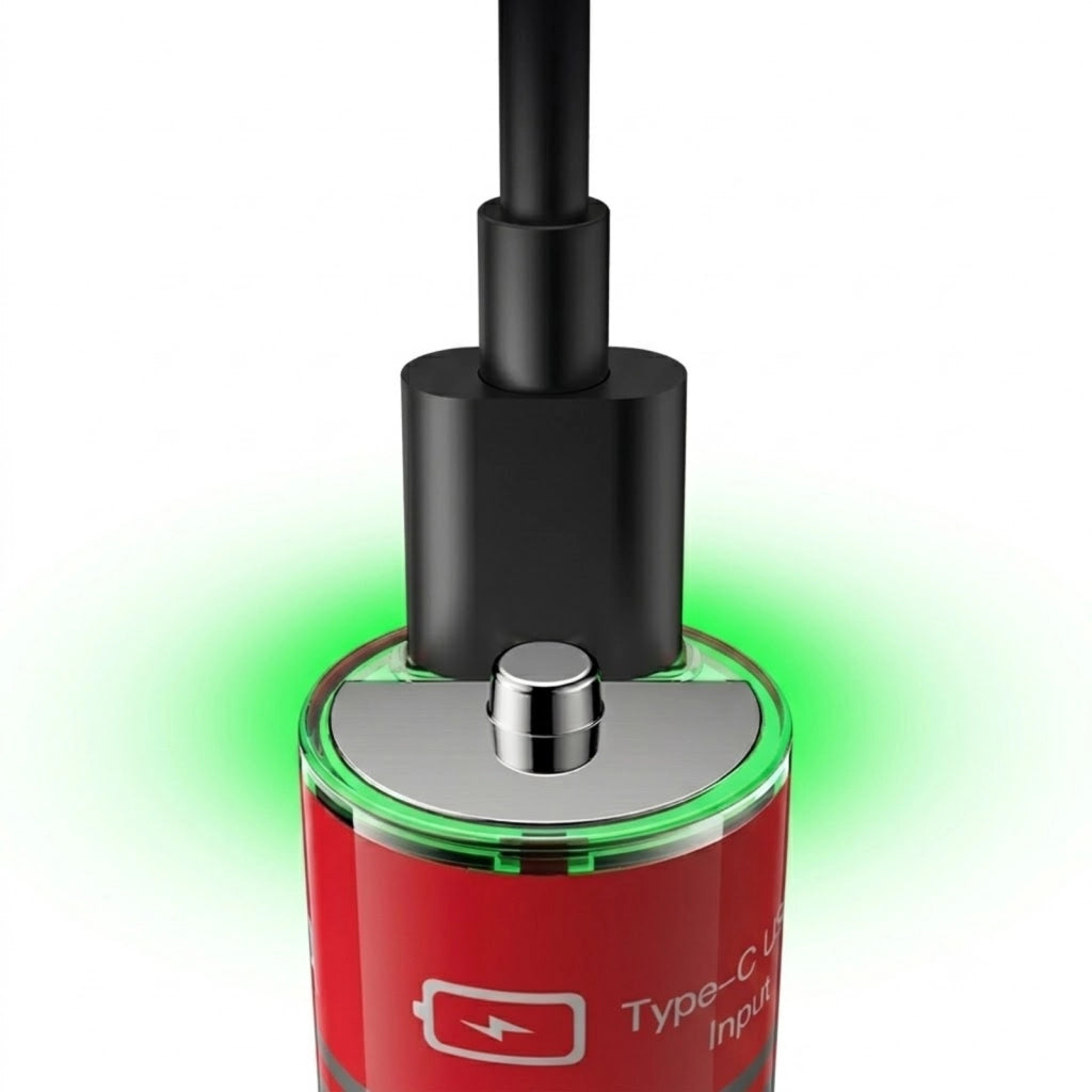 8x Batterie AA Litio 1430mAh 1.5V 2146mWh Ricaricabili USB-C Nero / Rosso Yesido