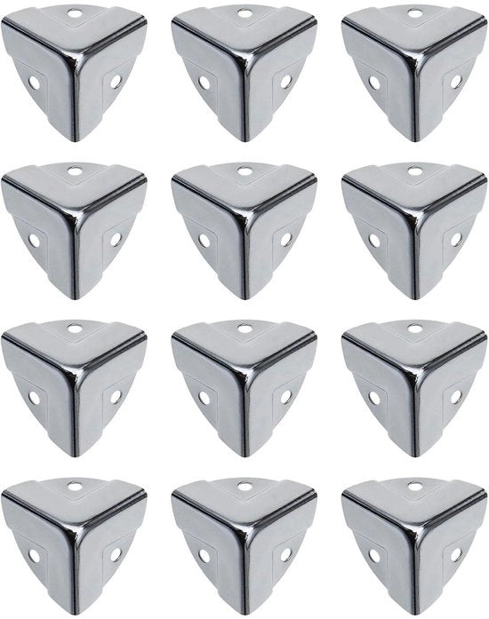 Supporti angolari 12 pezzi - Acciaio inox - 25x25x25mm - Montaggio a viti - Materiale resistente all'usura - Resistente alla ruggine - Beugoli angolari