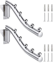 Hanger per abbigliamento pieghevole - Argento - Set da 2 - Acciaio di alta qualità
