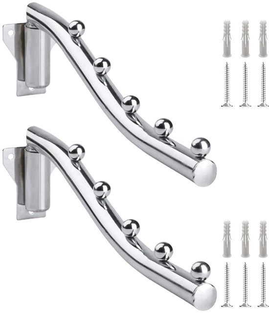 Hanger per abbigliamento pieghevole - Argento - Set da 2 - Acciaio di alta qualità