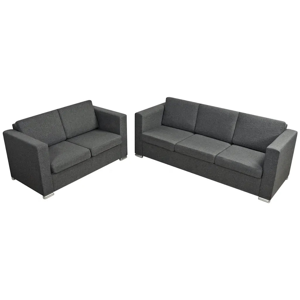 2 Pz Set di Divani in Stoffa Grigio Scuro  cod mxl 18890