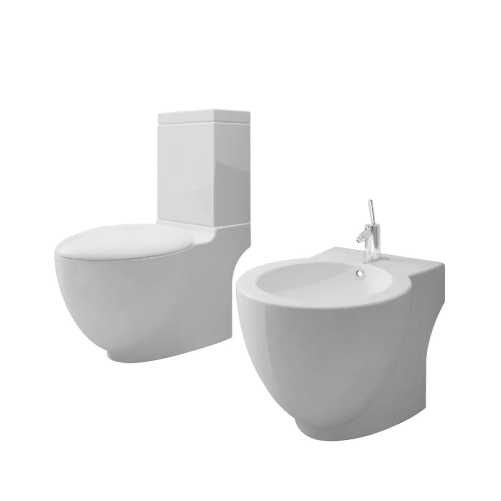 Set Toilette e BidÃ¨ in Ceramica Bianca cod mxl 50868