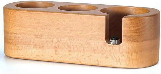 Supporto per filtro di caffè a stazione 3 fori rack espresso base accessori con base in legno anti-slip