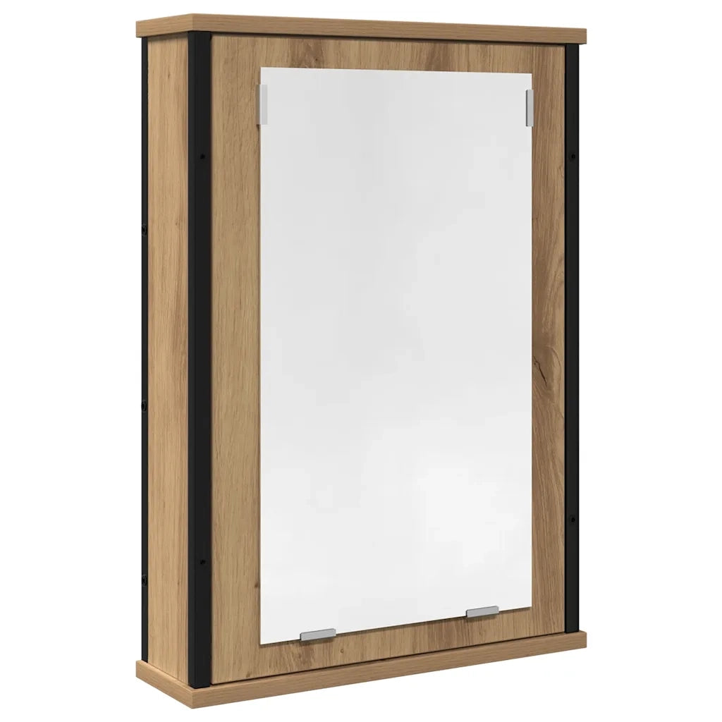Mobile Bagno Specchio Rovere Artigianale 42x12x60 cm Truciolato 862230