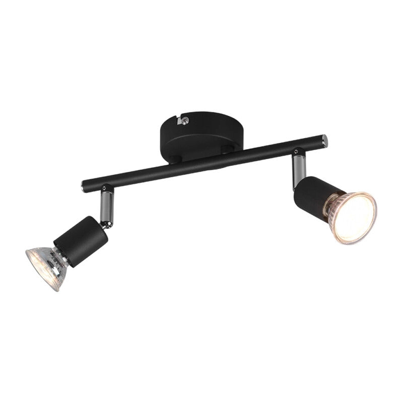 BARRA 2 FARETTI PARIS GU10 NERO- 1,0 pz