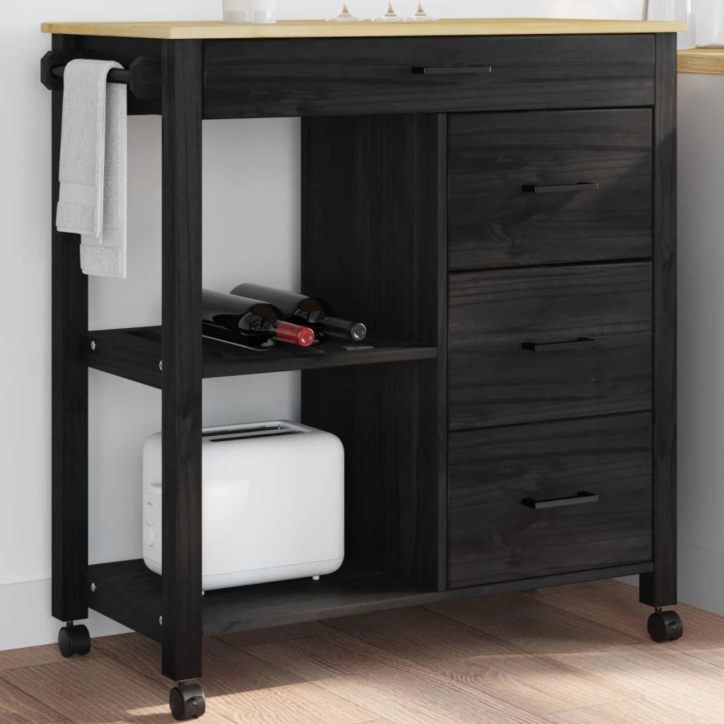 Carrello da Cucina MONZA Nero 84 x 40 x 88,5 cm CFW9632394