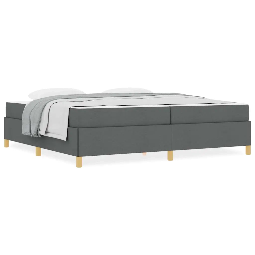 vidaXL Letto a molle con materasso Grigio scuro 200 x 200 cm Tessuto