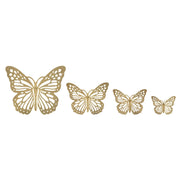 Decorazione in Metallo 3D Farfalla 16, Oro, Metallo, 35x2x29 cm