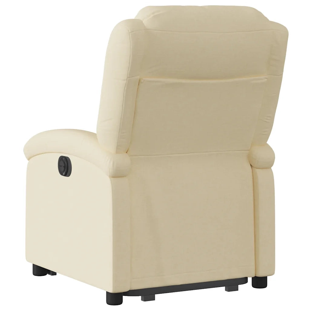 Poltrona Alzapersona Reclinabile Elettrica Crema in Tessuto 3204197