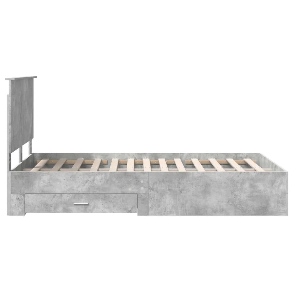 Struttura del letto con testiera Grigio cemento 120 x 190 cm 3409670