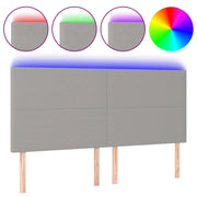 Testiera | Testata a LED Grigio Chiaro 200x5x118/128 cm in Tessuto