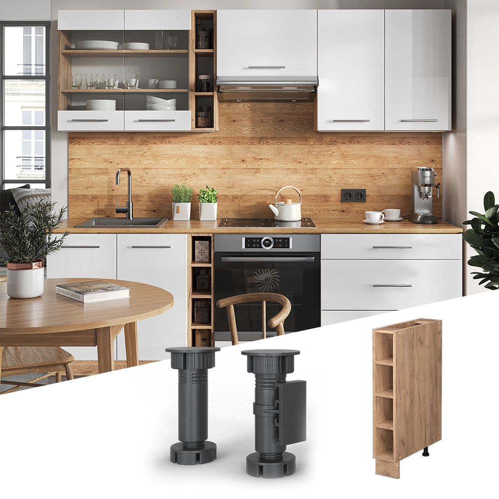 Vicco Scaffale da cucina Quercia dorata 15 cm senza piano di lavoro