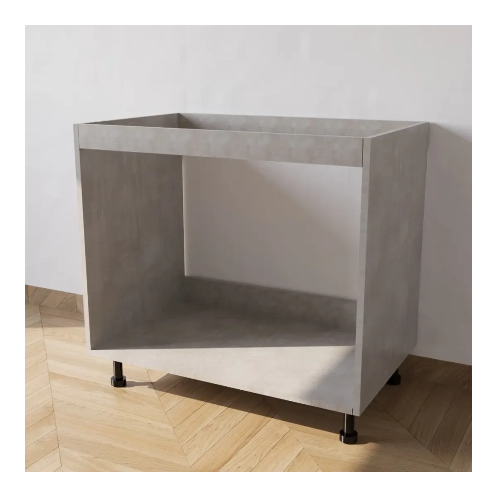 Base da lavello da incasso con Le Seguenti Misure l=90 cm p=55,5 cm h=72 cm Colore Cemento con spedizione in Kit Compreso di Ante