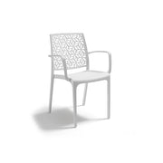 SEDIA NINFA 56X56XH81CM BIANCA CON BRACCIOLI.