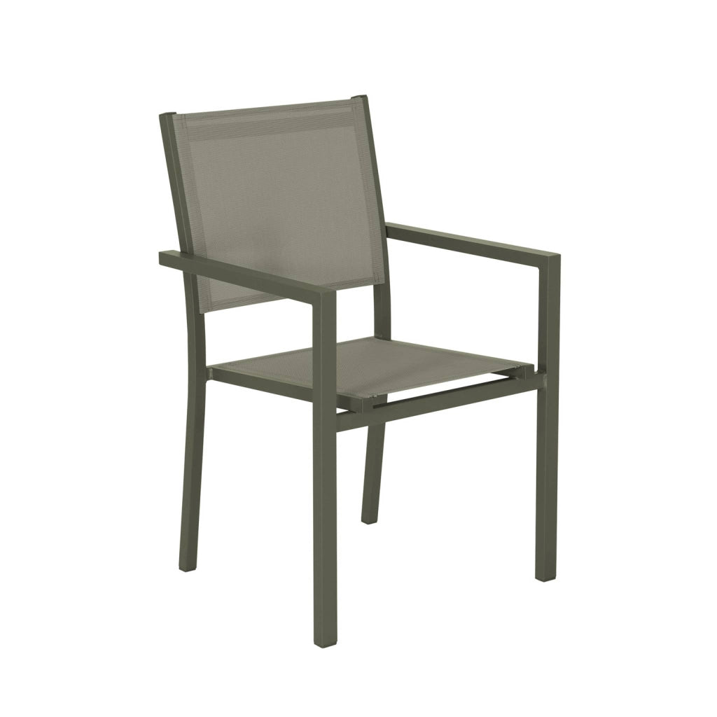 Set tavolo da giardino in alluminio con 8 sedie, verde kaki