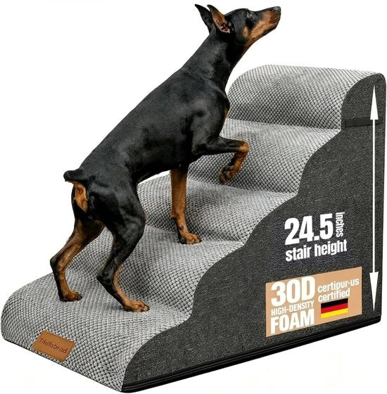 Trappola per cani 62 cm alta - con superficie antiscivolo - 5 gradini - con tappeto di gomma schiuma - adatta per piccoli/grandi cani - comoda e artrosa