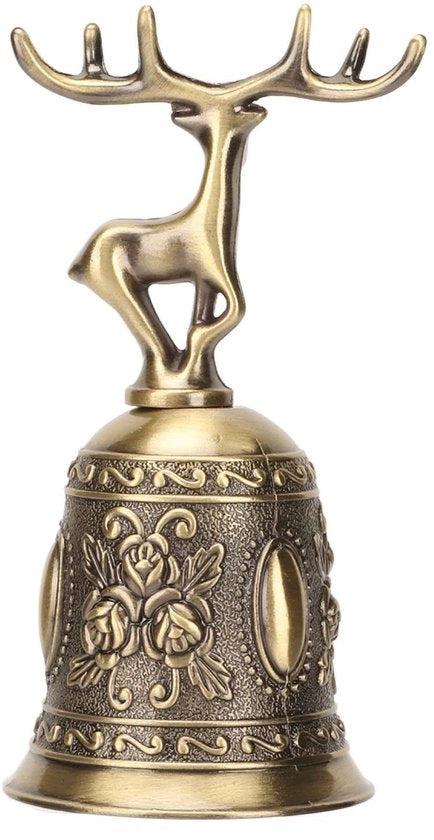 Manicotto da Tavola in Metallo con Forma di Cervo - Piatto in Bronzo - Materiale Duro e Resistente - Inox e Laccato - Adatto per Tavola da Pranzo e da Cena