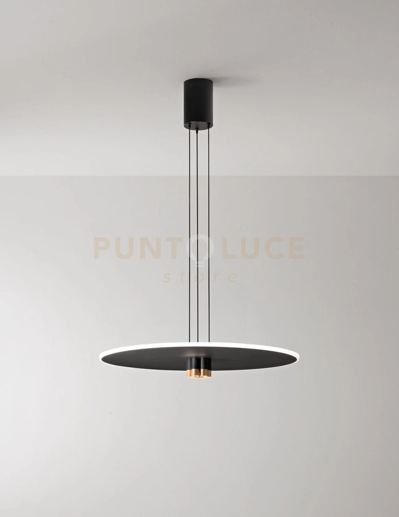 Stream Sospensione in metallo e alluminio nero opaco oro spazzolato LED 50W 3000K 3500biemissione
