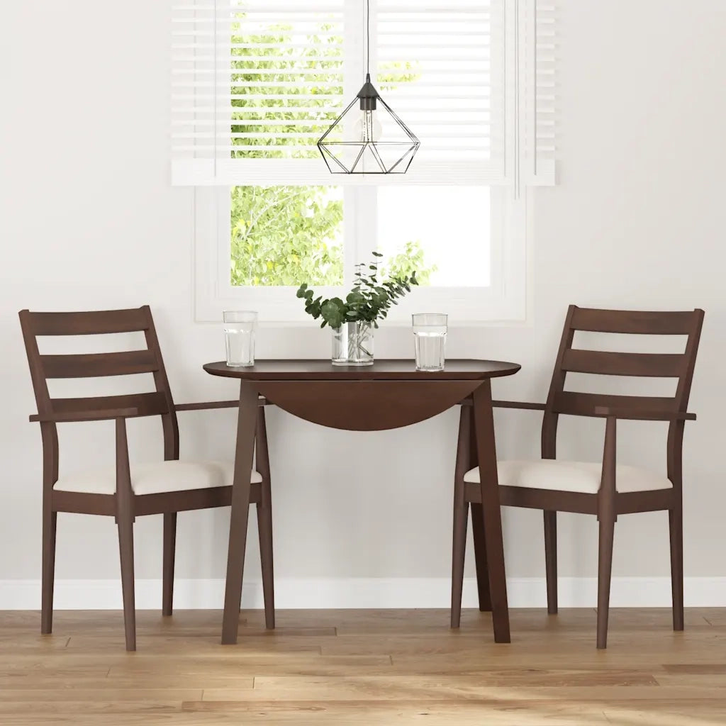 vidaXL Sedie da Pranzo con Cuscini 2pz Marrone Legno Massello di Hevea