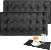 Matrice antiscivolo per caffè, 2 pezzi, matrice per asciugare caffè, matrice per asciugare acqua, nera, PVC/siliconi