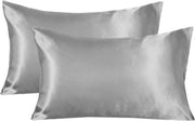 2x Cuscini di Pelle Beauty Anti Allergenici - Cura della Pelle - Cura dei Capelli - grigio - 50 x 75 cm - 2 pezzi