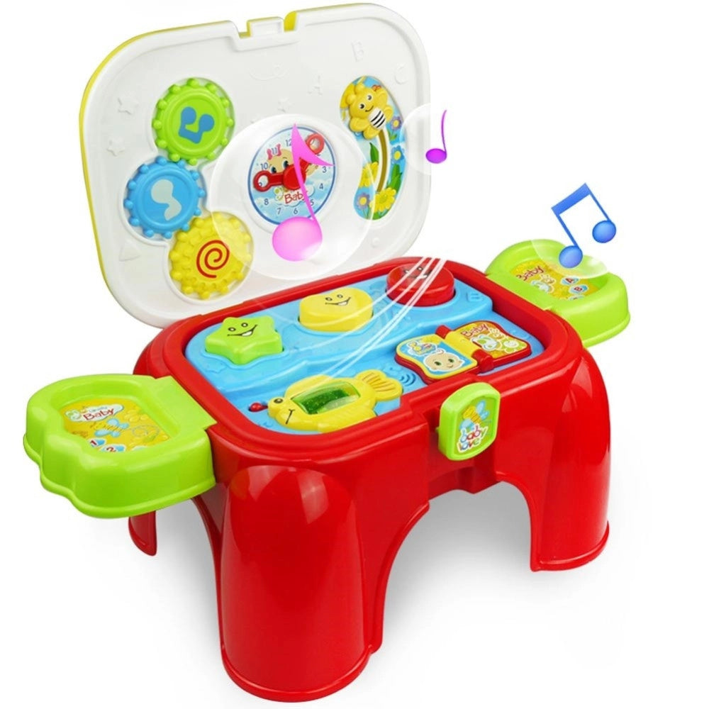 Trade Shop - Sgabello Sediolina Giocattolo Con Formine Incastro Luci Suoni Gioco Per Bambini -