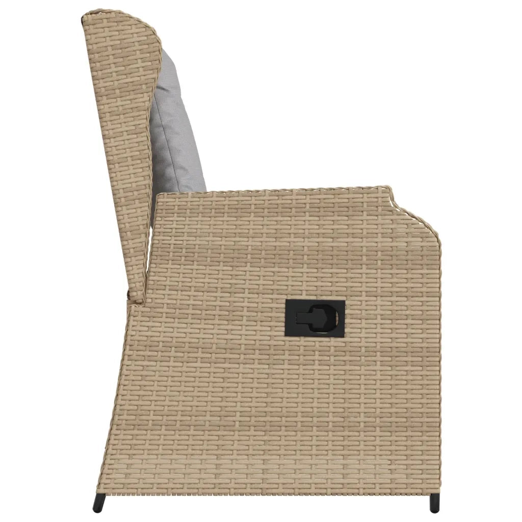 Sedie Reclinabili da Giardino 2pz con Cuscini Beige Polyrattan 368994