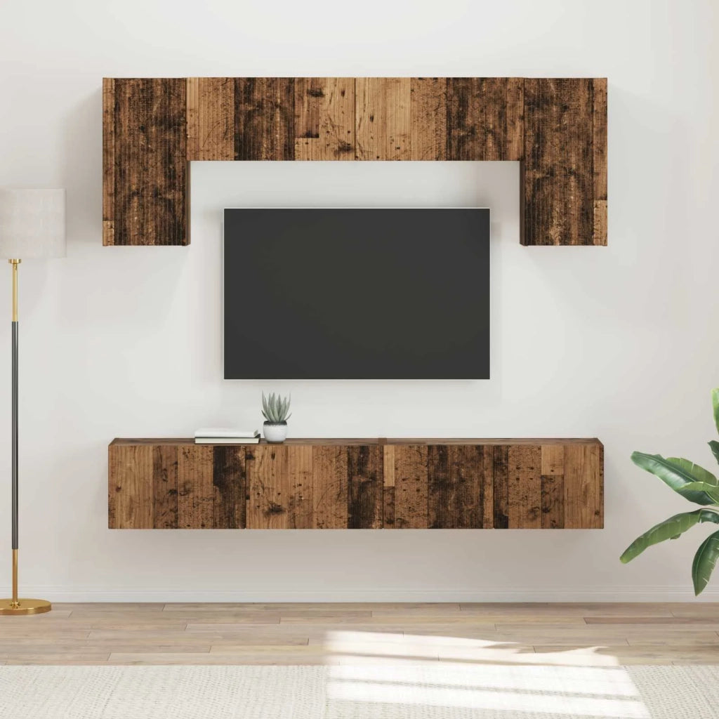 Set mobile TV 4 pcs Legno vecchio Legno multistrato