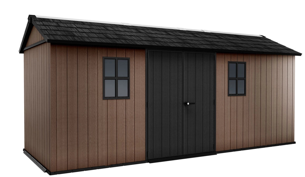 Casetta Box da Giardino 230x539x246 cm Newton Plus 7517/1775 Doppia Opzione Montaggio in Resina Evotech+ Marrone