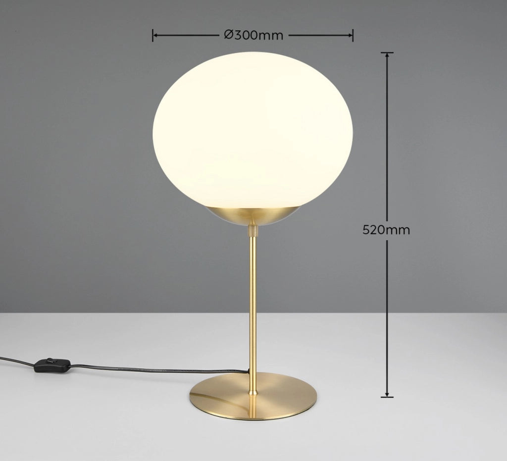 Lampada da tavolo FOMENTO ottone opaco sfera vetro E27