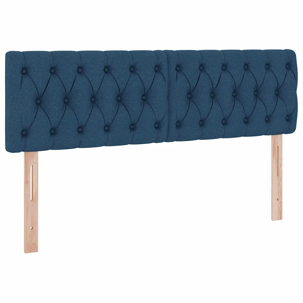 Letto con contenitore e materasso con testiera Blu 140 x 200 cm
