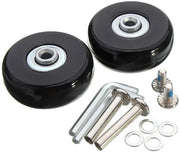 Set di Pneumatici di Rimpiazzo per Bagagli - 2 pezzi - Pneumatici in Gomma e Acciaio - Dimensioni 50 x 18 mm - Resistenza alle Carichi Elevati - Inclusi i Cavi - Pneumatici per Bagagli
