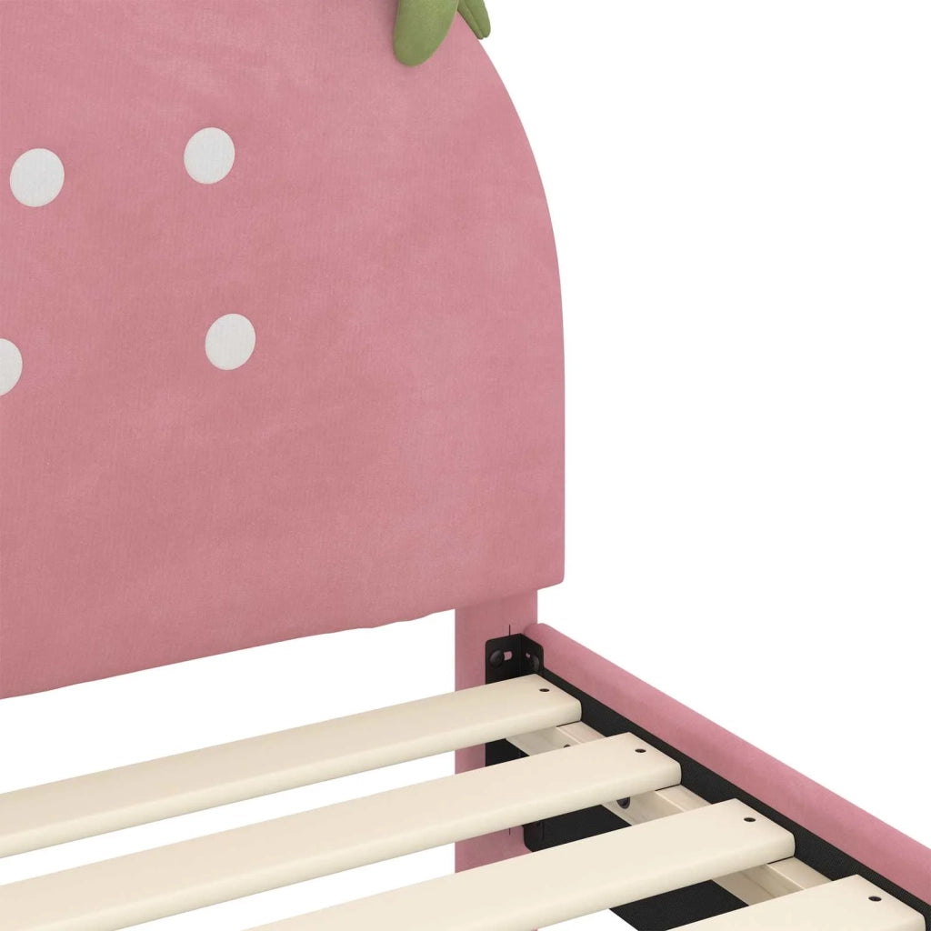 Struttura letto bambini con testata-Giroletto per bambini Rosa 80 x 200 cm Velluto 928312