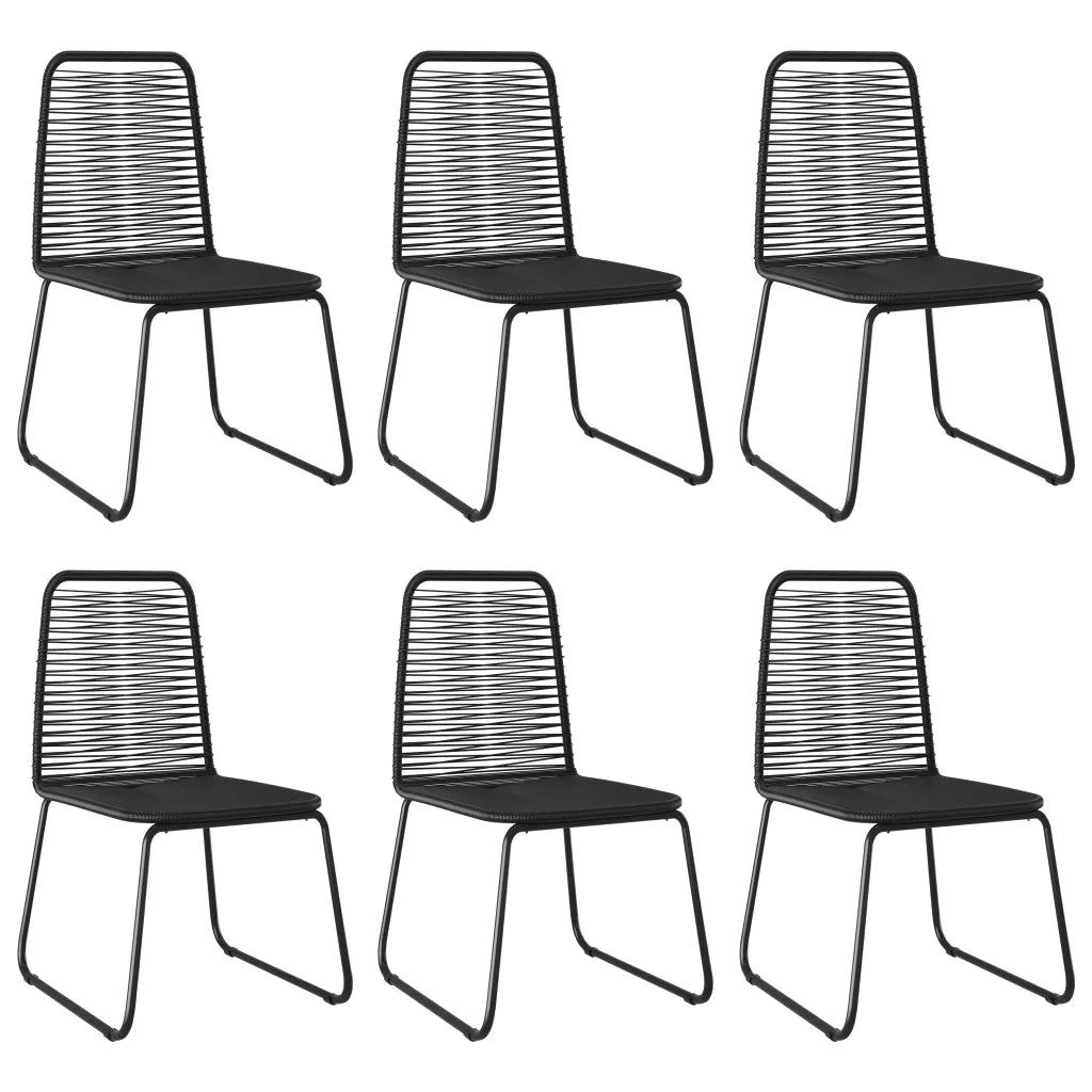 Sedie da Giardino 6 pz in Polyrattan Nero cod mxl 19439
