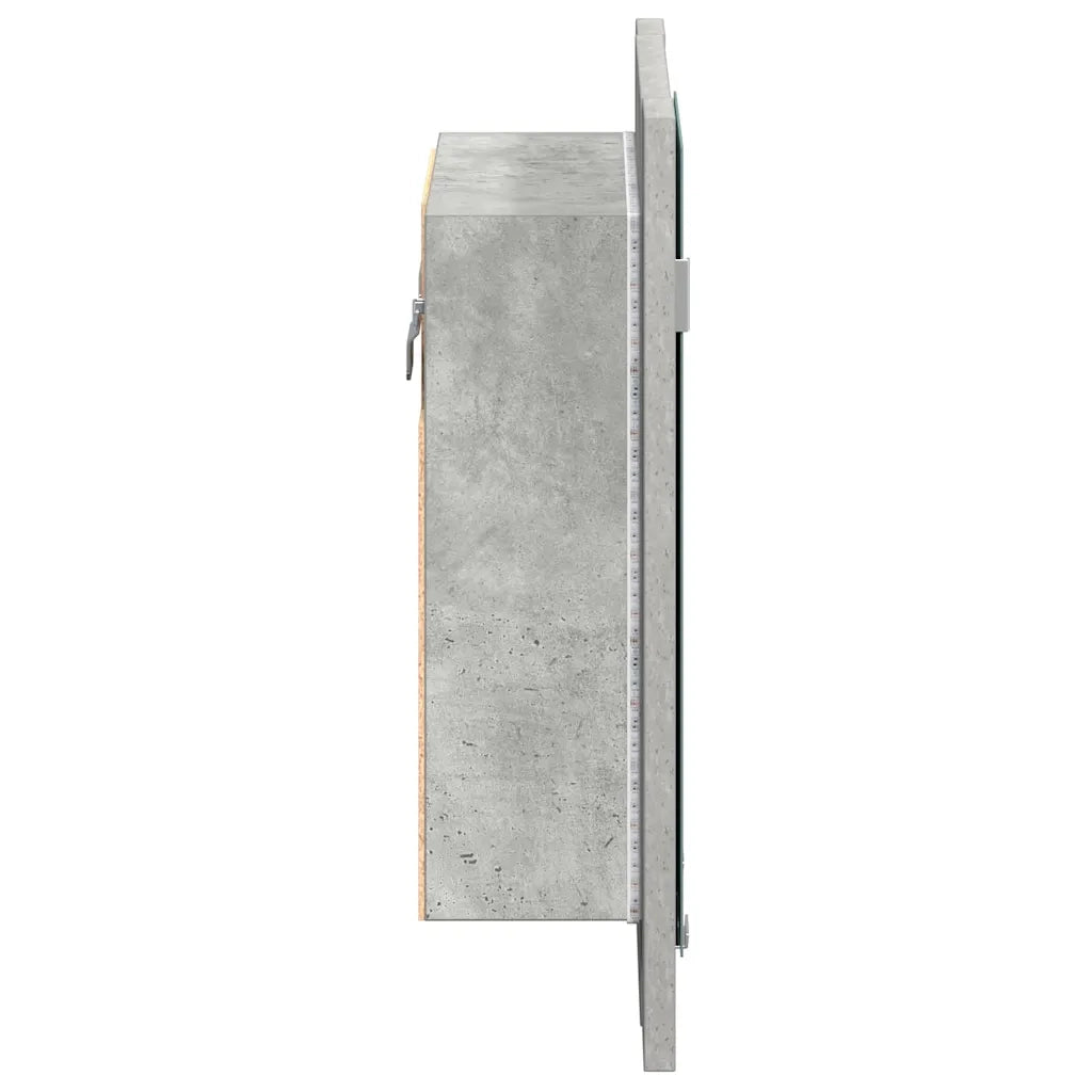 Armadietto a Specchio con Luci LED Grigio Cemento in Acrilico 804952