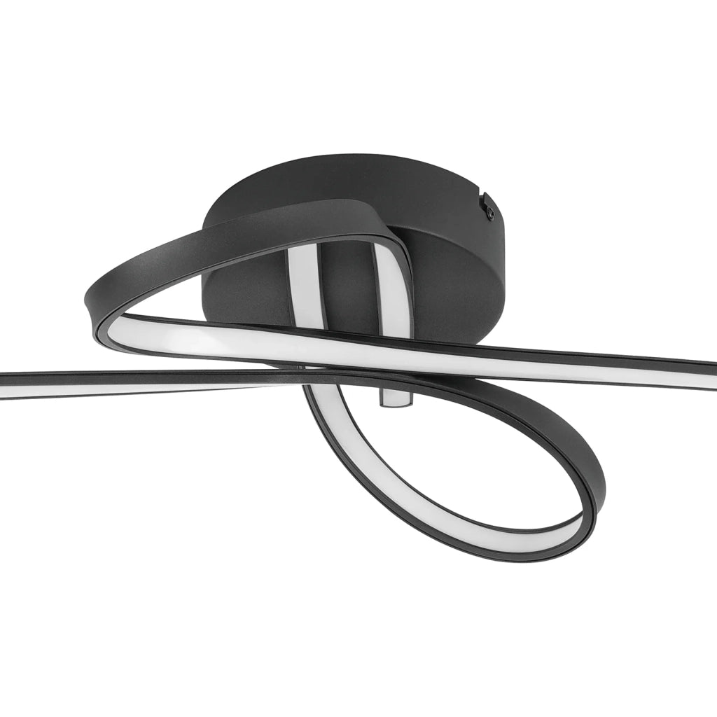 Plafoniera Minimal Selvina 1 Acciaio Nero Luce Led Integrato 19W