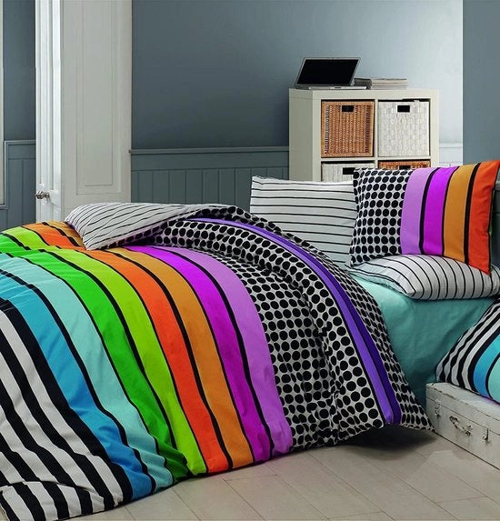 Dekbedovertrek unico - 100% cotone - 160 x 220 cm - Incluso cuscino copri 160 x 240 cm - 50 x 70 cm (1 pezzo) dekbedovertrek 160x200