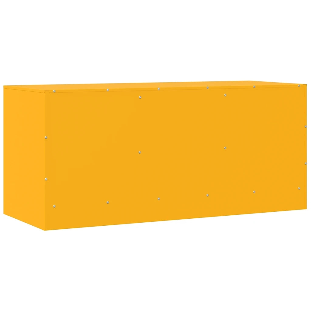 Mobile Porta TV Giallo Senape 99x39x44 cm in Acciaio 841646