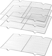 Griglia per forno da 30 x 20 cm, 4 pezzi, in acciaio inox con piedini da 1 cm