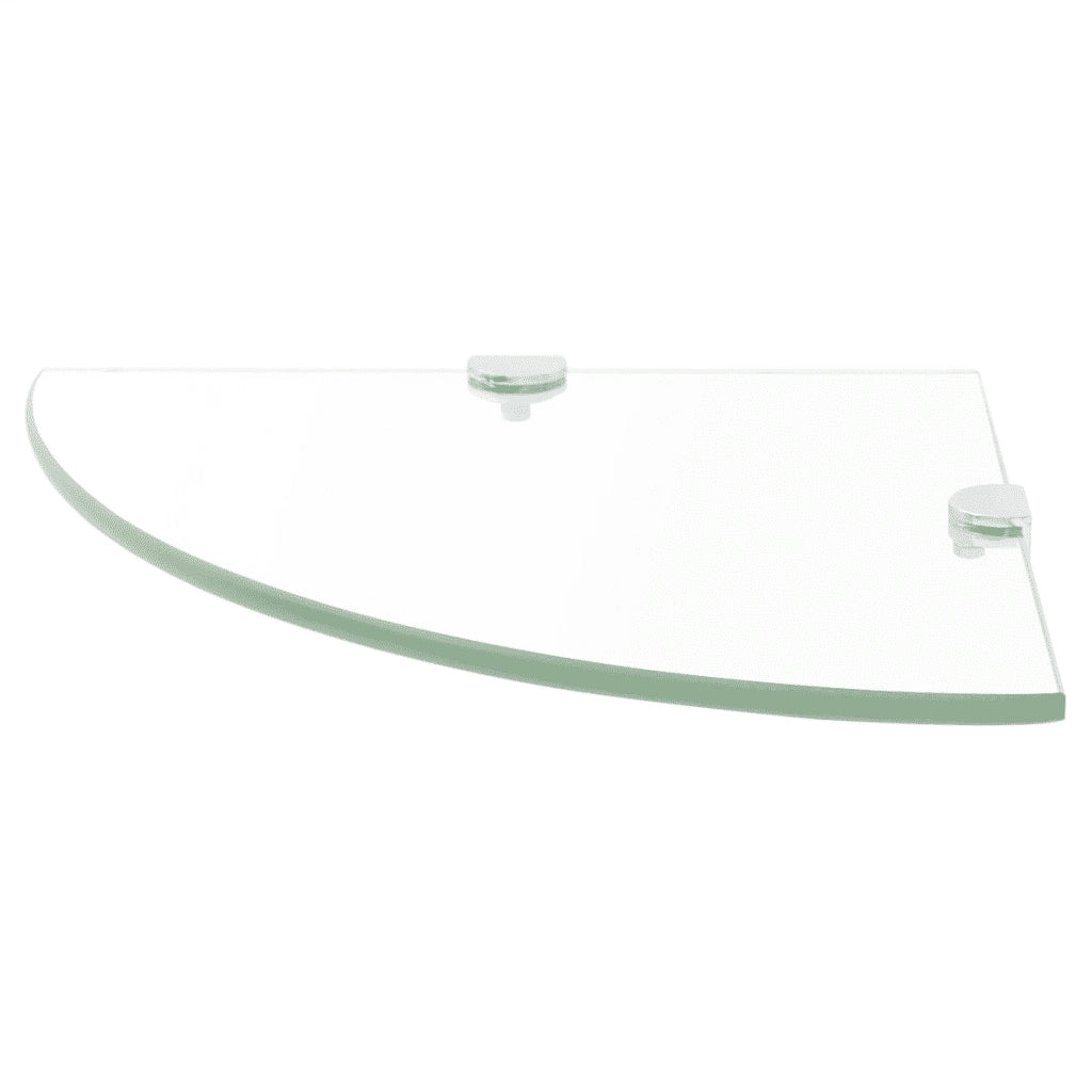 Scaffali Angolari 2 pz Supporti Cromati e Vetro 25x25 cm 3051592