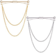 Accessori di Collo per Uomo - Clip di Collo in Oro e Argento - Stile Affascinante - Ideali per l'Ufficio - 2 Pezzi